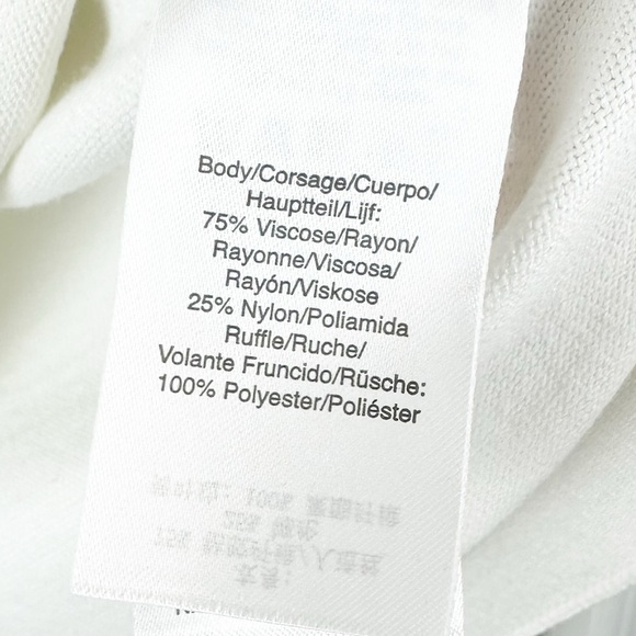 Short Flutter Polka Dot Sleeve Ribbed Hem Mixed Media Lightweight Sweater - Picture 8 of 10